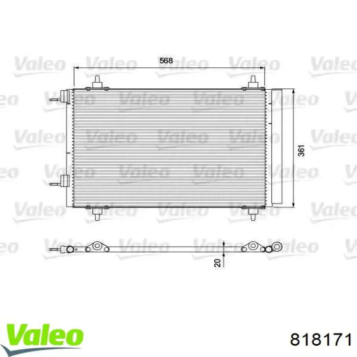 Chłodnica klimatyzacji VALEO 818171 cena, od 94,43 USD