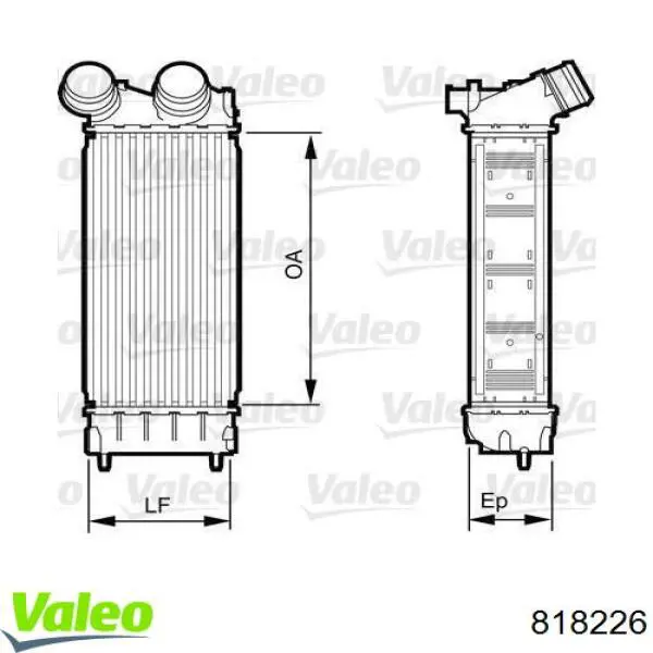 Do koszyka 818226 VALEO Chłodnica intercoolera