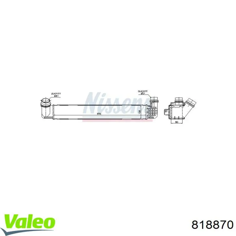 Chłodnica intercoolera VALEO 818870 cena, od 127,15 USD