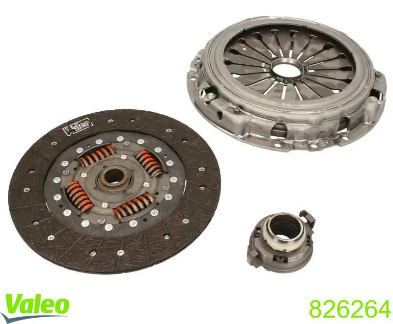 Do koszyka 826264 VALEO Zestaw sprzęgła (3 części)