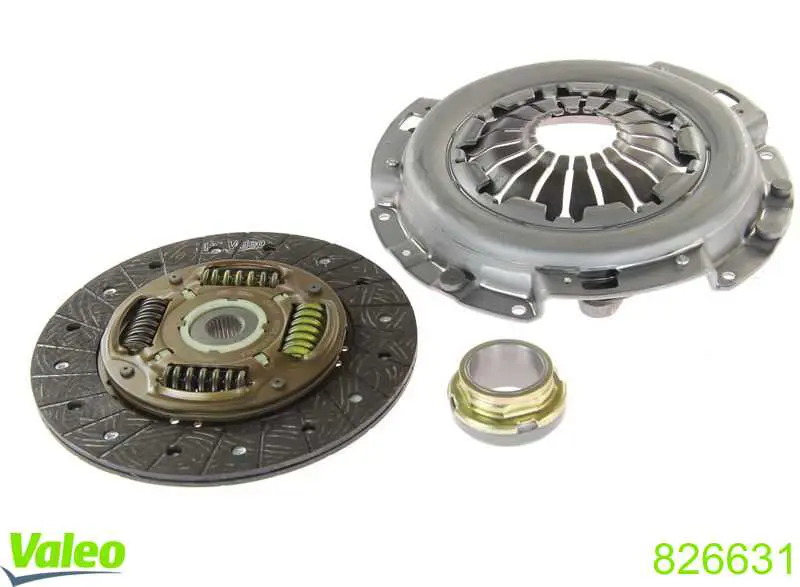 Do koszyka 826631 VALEO Zestaw sprzęgła (3 części)