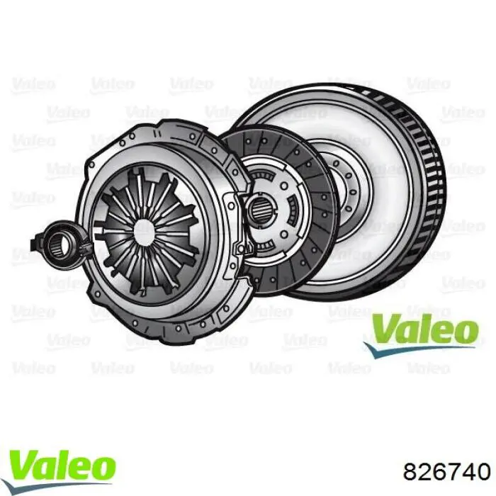 Do koszyka 826740 VALEO Zestaw sprzęgła (3 części)