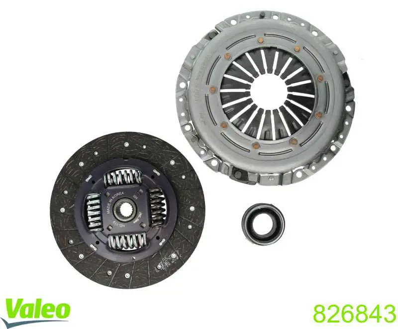 Do koszyka 826843 VALEO Zestaw sprzęgła (3 części)