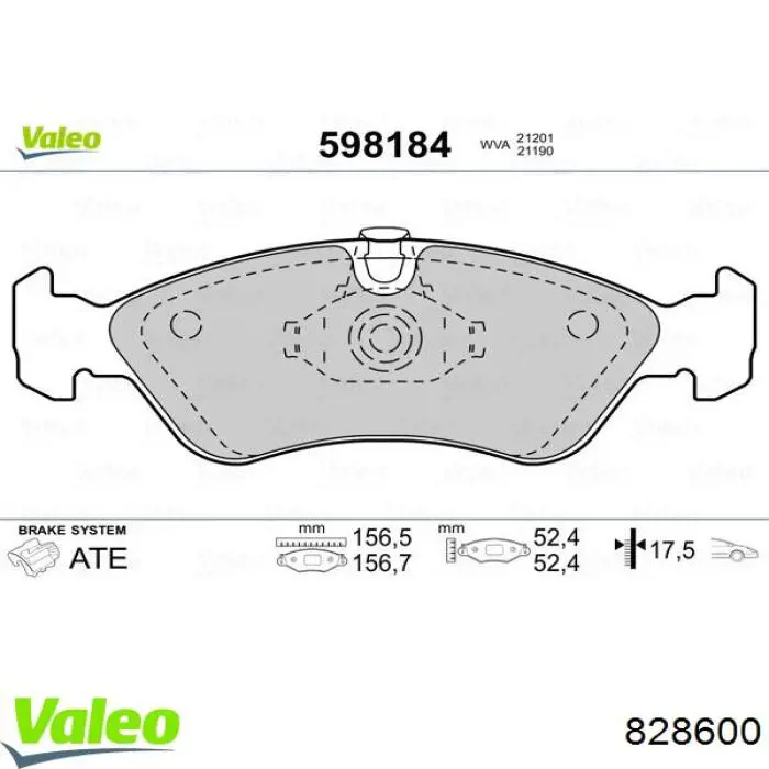 828600 VALEO Zestaw sprzęgła (3 części)