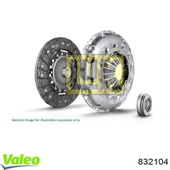 Zestaw sprzęgła (3 części) 832104 VALEO