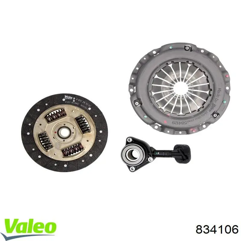 Do koszyka 834106 VALEO Zestaw sprzęgła (3 części)
