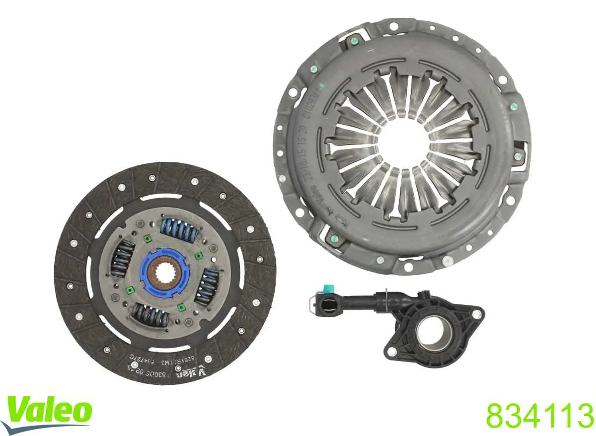 834113 VALEO Zestaw sprzęgła (3 części)