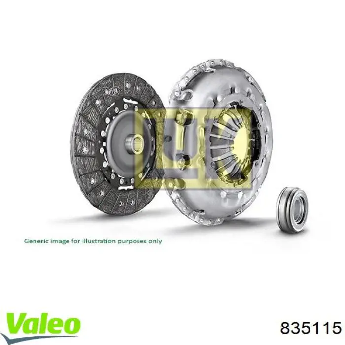Do koszyka 835115 VALEO Zestaw sprzęgła (3 części)