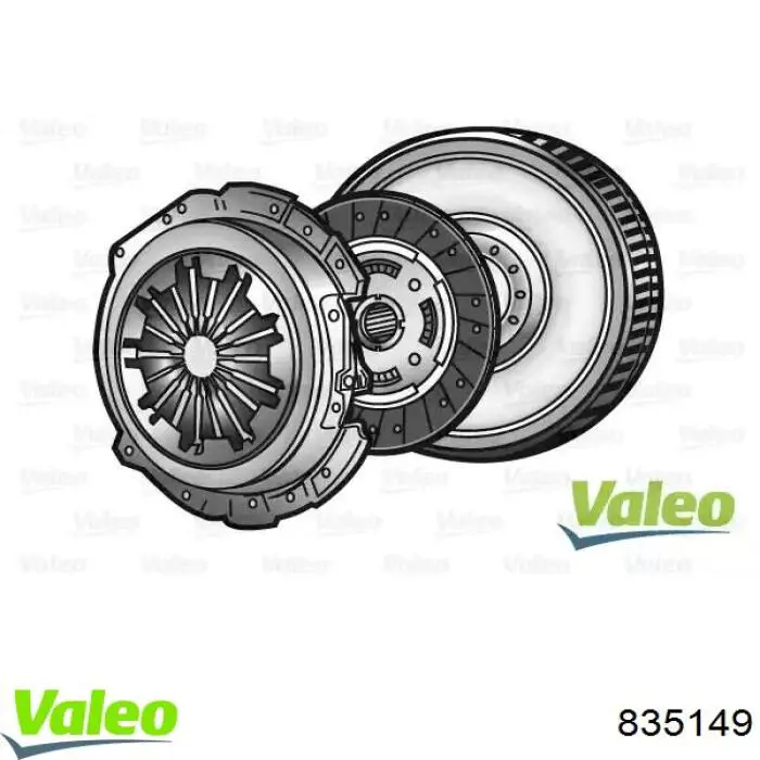 Zestaw sprzęgła (3 części) 835149 VALEO