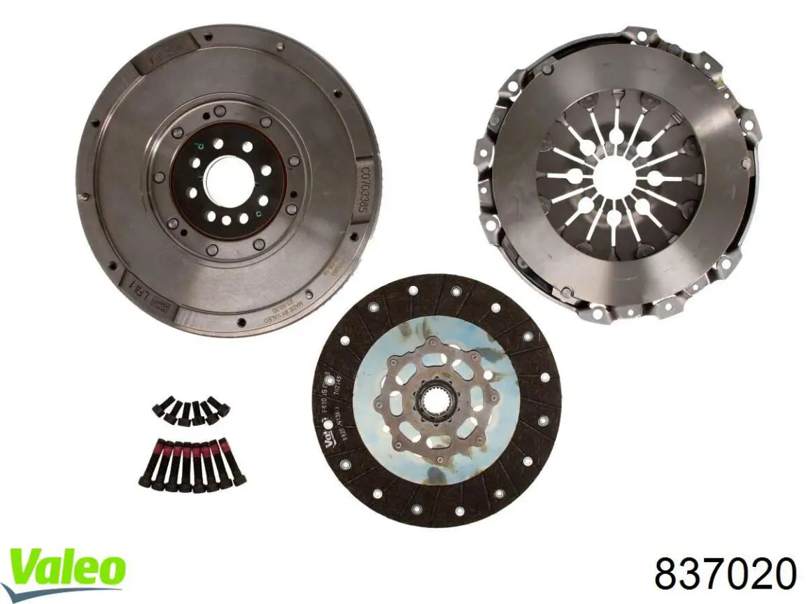 Zestaw sprzęgła (3 części) VALEO 837020 cena, od 753,11 USD