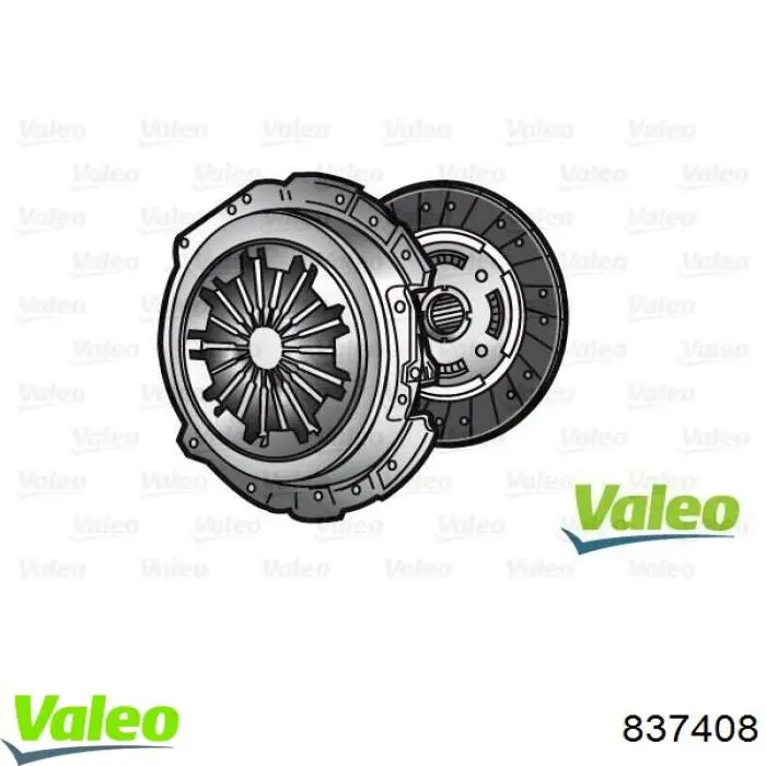 Do koszyka 837408 VALEO Zestaw sprzęgła (3 części)