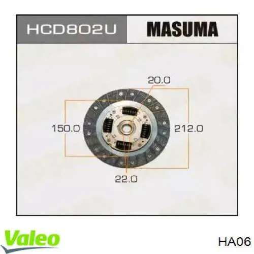 Tarcza sprzęgła VALEO HA06