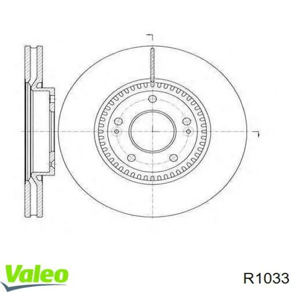 R1033 VALEO tarcza hamulcowa przednia