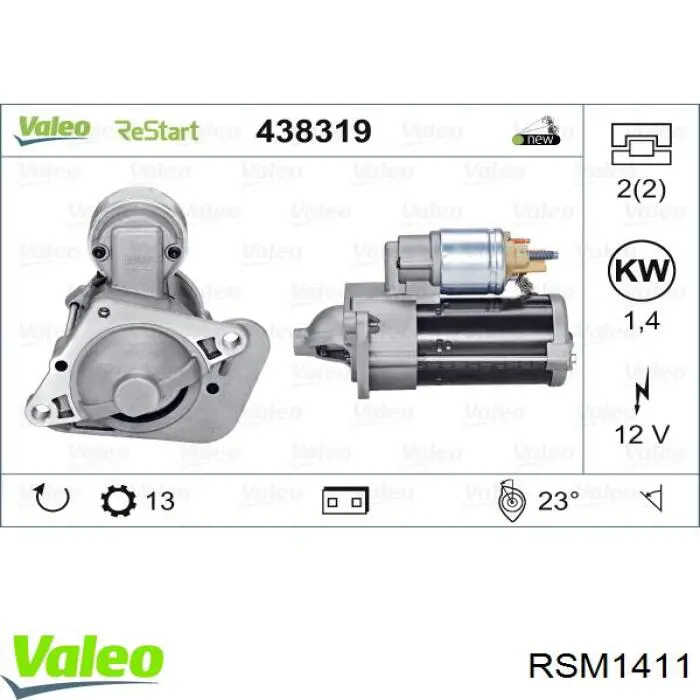 Rozrusznik VALEO RSM1411 cena, od 77,92 USD
