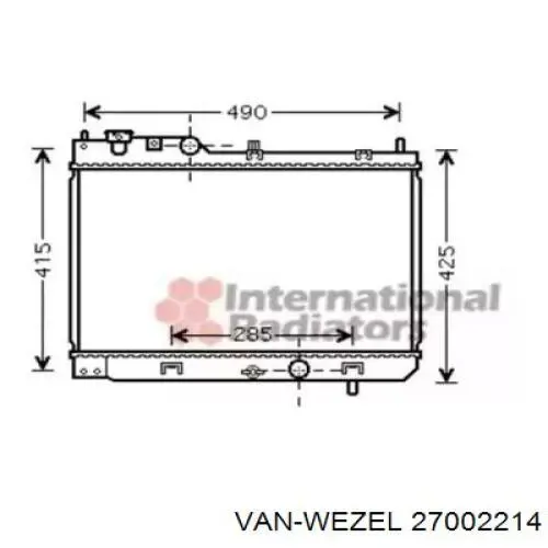 Do koszyka 27002214 VAN Wezel Chłodnica silnika