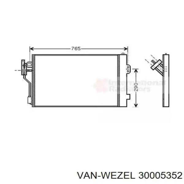 Chłodnica klimatyzacji VAN Wezel 30005352 cena, od 102,56 USD