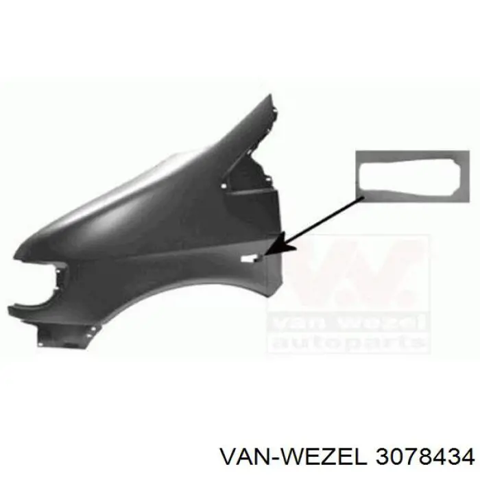 Nadkole błotnika przedniego prawe VAN Wezel 3078434 cena, od 26,66 USD