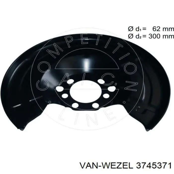 Do koszyka 3745371 VAN Wezel Osłona tarczy hamulcowej tylnej
