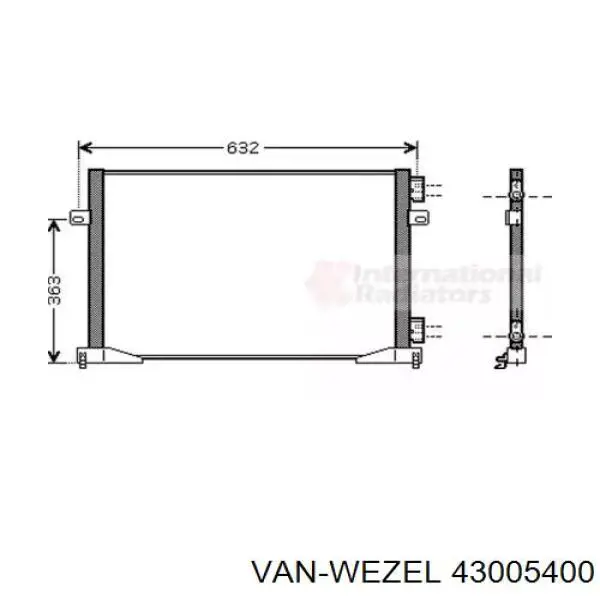 Chłodnica klimatyzacji VAN Wezel 43005400 cena, od 103,47 USD