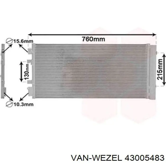 Chłodnica klimatyzacji VAN Wezel 43005483 cena, od 61,38 USD