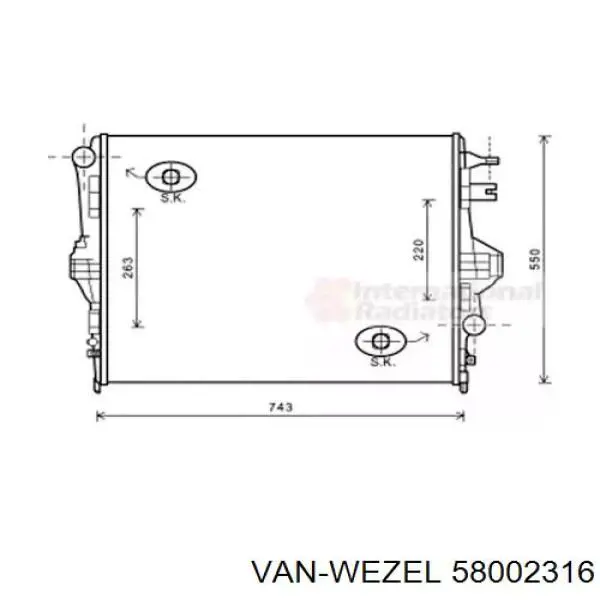 Chłodnica silnika VAN Wezel 58002316 cena, od 190,31 USD