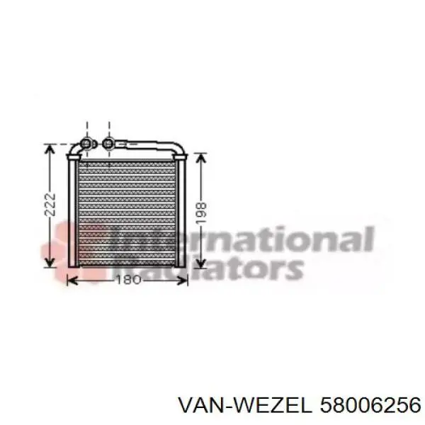 Chłodnica nagrzewnicy (ogrzewacza) VAN Wezel 58006256 cena, od 51,24 USD