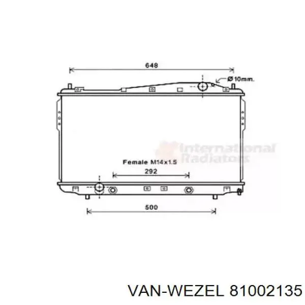 Chłodnica silnika VAN Wezel 81002135 cena, od 119,55 USD