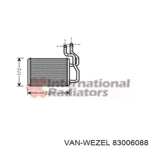 Chłodnica nagrzewnicy (ogrzewacza) VAN Wezel 83006088 cena, od 85,46 USD