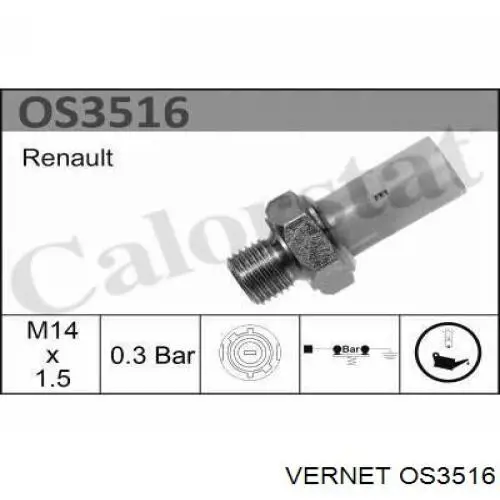 Czujnik ciśnienia oleju Vernet OS3516 cena, od 5,16 USD