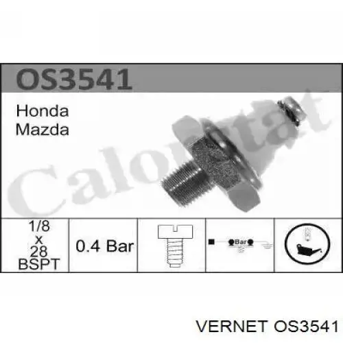 Czujnik ciśnienia oleju Vernet OS3541 cena, od 6,38 USD