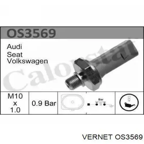 Czujnik ciśnienia oleju Vernet OS3569 cena, od 6,42 USD