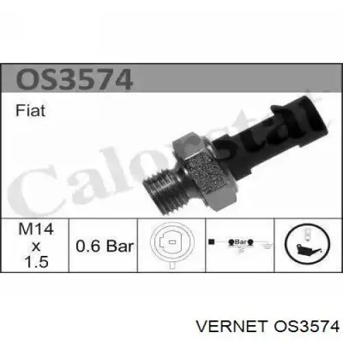 Czujnik ciśnienia oleju Vernet OS3574 cena, od 8,51 USD