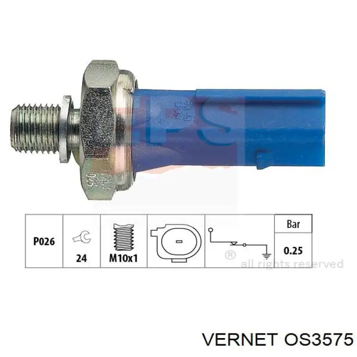 Do koszyka OS3575 Vernet Czujnik ciśnienia oleju