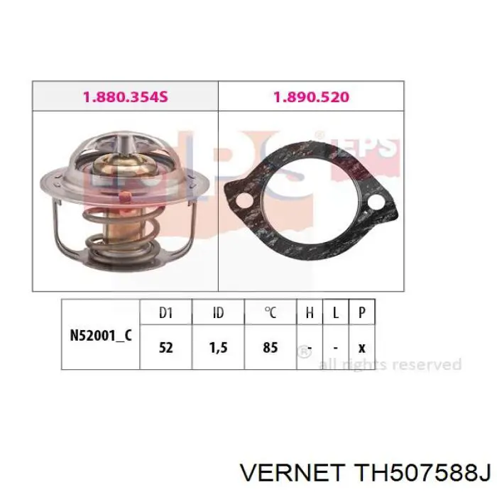 Termostat Vernet TH507588J cena, od 14,10 USD