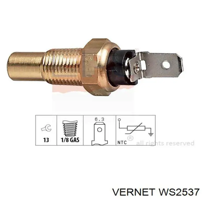 Do koszyka WS2537 Vernet Czujnik temperatury płynu chłodzącego