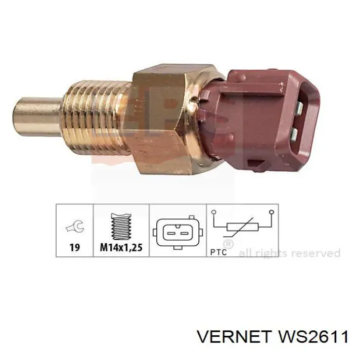 Do koszyka WS2611 Vernet Czujnik temperatury płynu chłodzącego
