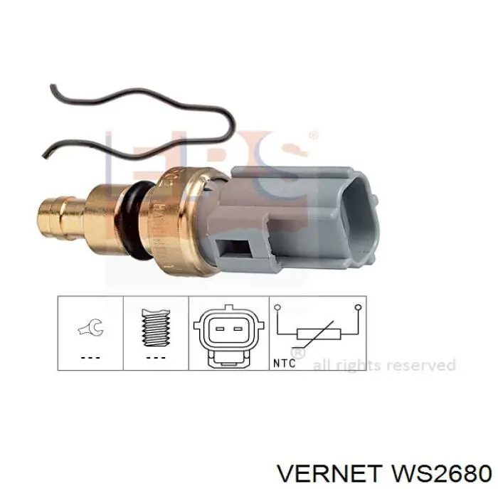 Do koszyka WS2680 Vernet Czujnik temperatury płynu chłodzącego