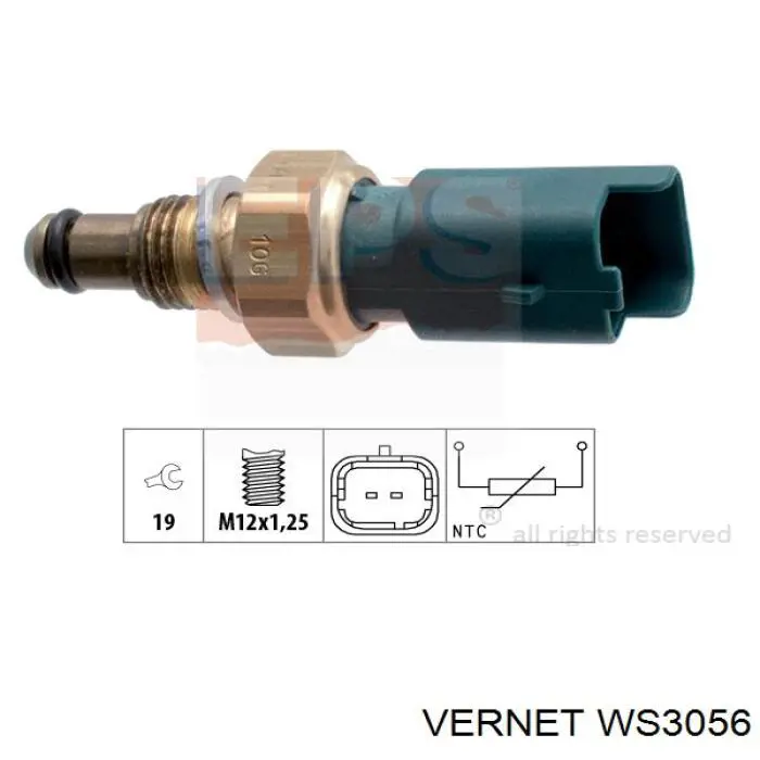 Czujnik temperatury płynu chłodzącego Vernet WS3056 cena, od 15,12 USD