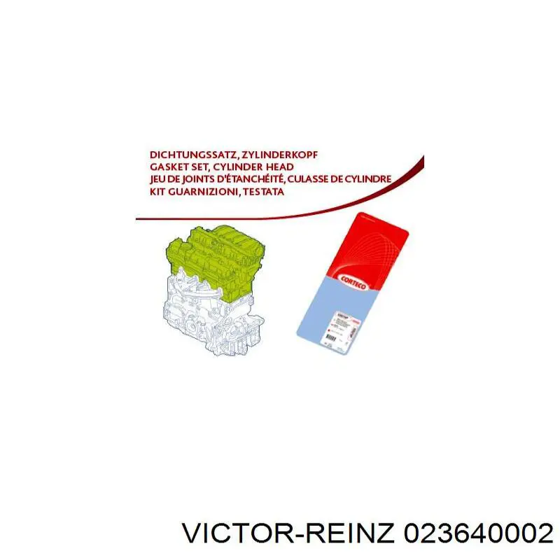 02-36400-02 Victor Reinz zestaw uszczelek silnika górny