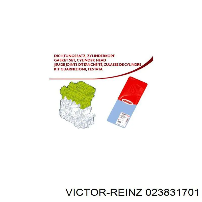 Zestaw uszczelek silnika górny Victor Reinz 023831701 cena, od 83,77 USD