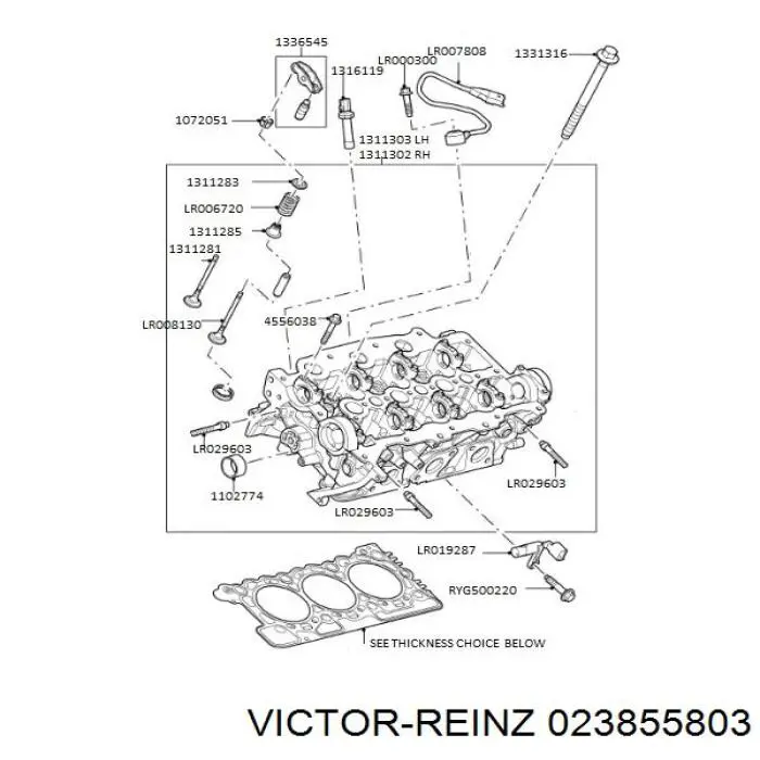 Zestaw uszczelek silnika górny Victor Reinz 023855803 cena, od 91,07 USD