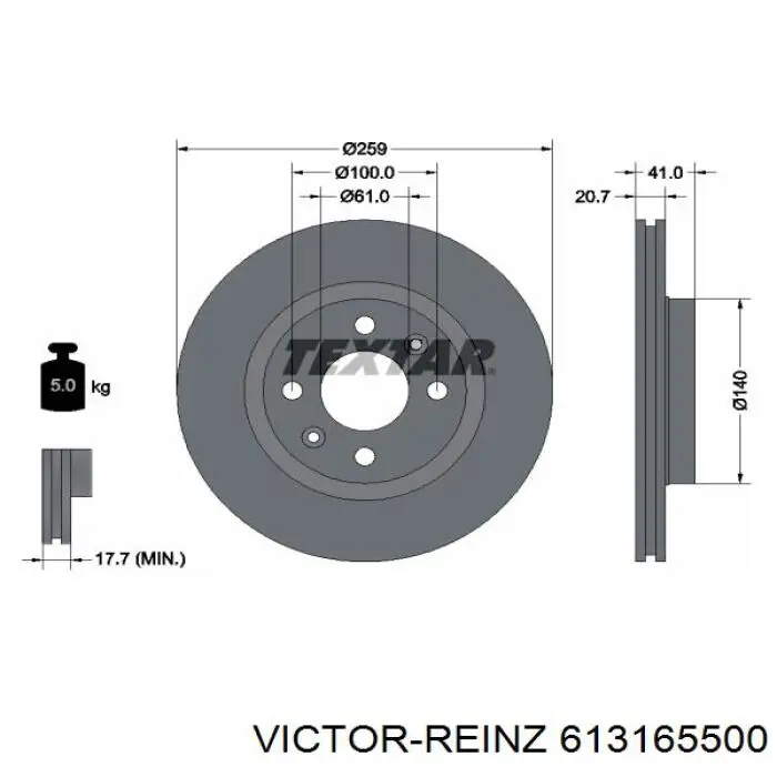 Uszczelka głowicy cylindrów Victor Reinz 613165500 cena, od 37,57 USD