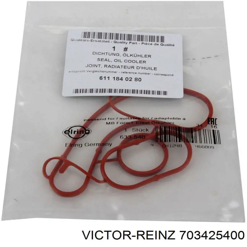 Do koszyka 703425400 Victor Reinz Uszczelka chłodnicy oleju