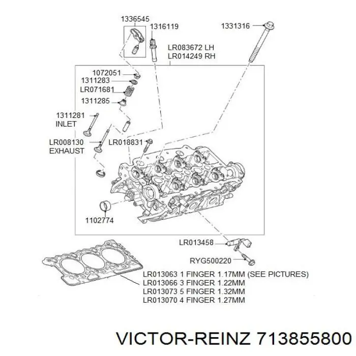 Do koszyka 713855800 Victor Reinz Uszczelka pokrywy zaworowej silnika