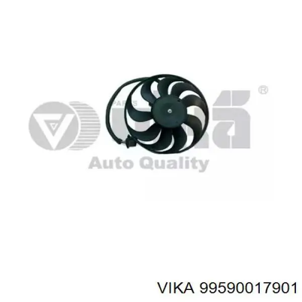 Do koszyka 99590017901 Vika Wentylator elektryczny układu chłodzenia, kompletny (silnik+wirnik) prawy