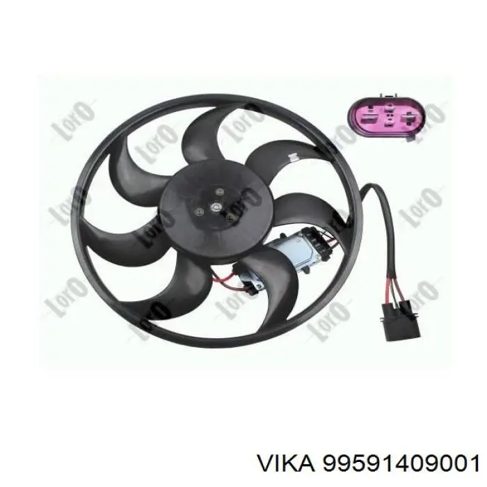 99591409001 Vika Wentylator elektryczny układu chłodzenia, kompletny (silnik+wirnik) prawy