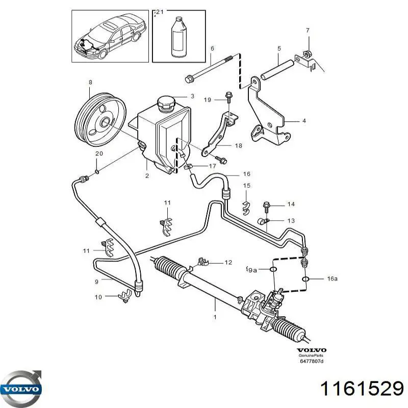Do koszyka 1161529 Volvo Płyn hydraulicznego układu wspomagania