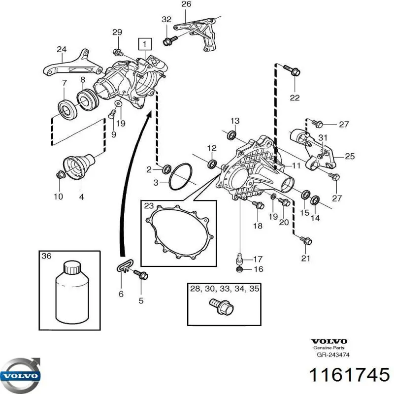 Olej przekładniowy Volvo 1161745 cena, od 19,55 USD