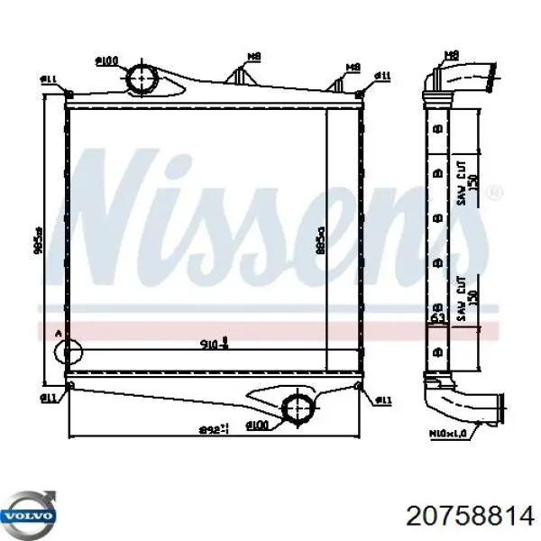 Do koszyka 20758814 Volvo Chłodnica intercoolera