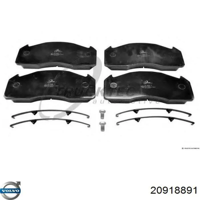 Klocki hamulcowe przednie tarczowe 20918891 Volvo